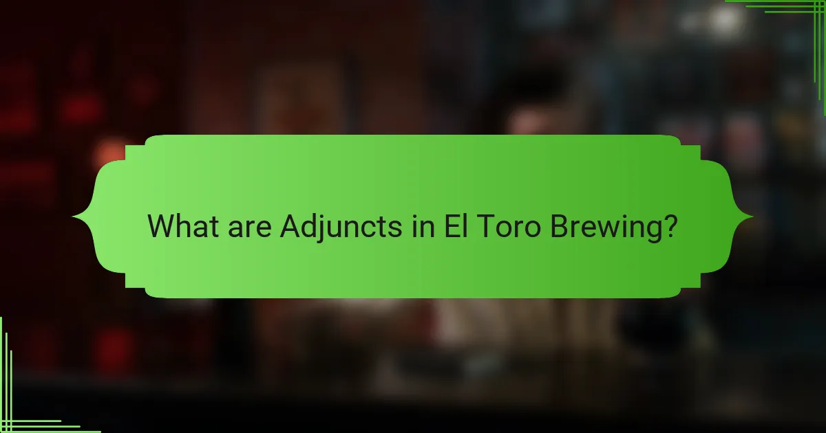 What are Adjuncts in El Toro Brewing?