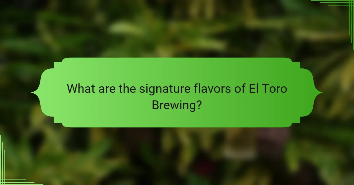 What are the signature flavors of El Toro Brewing?