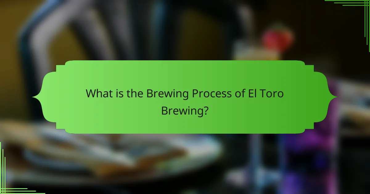What is the Brewing Process of El Toro Brewing?