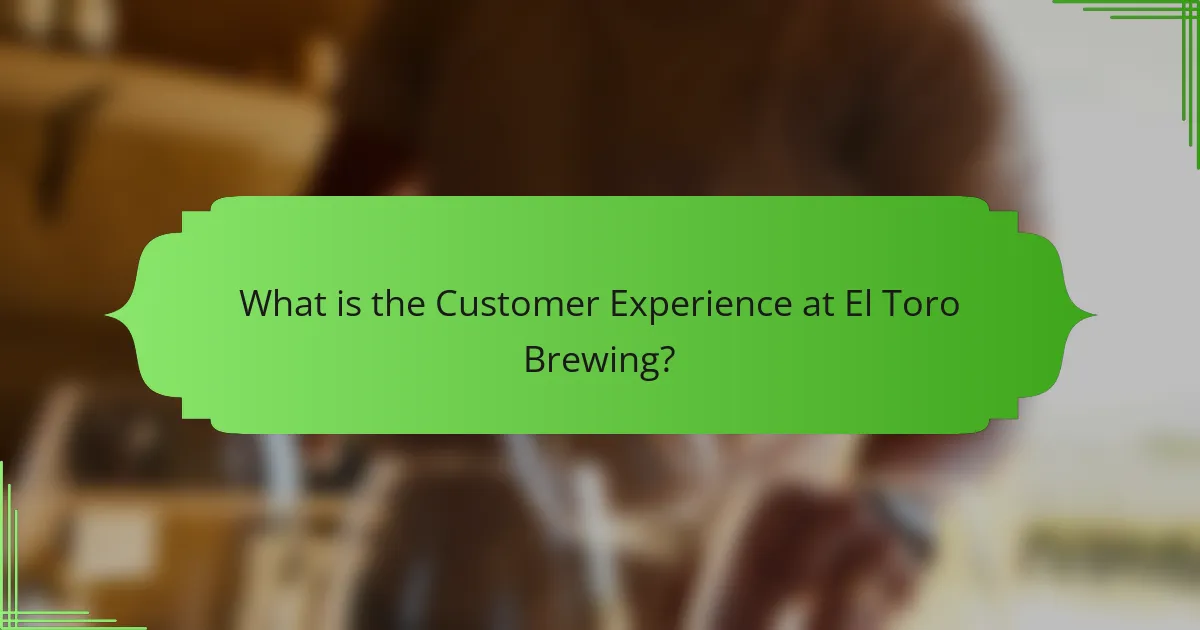 What is the Customer Experience at El Toro Brewing?