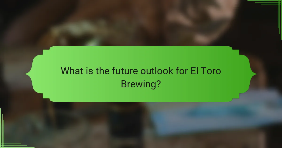 What is the future outlook for El Toro Brewing?