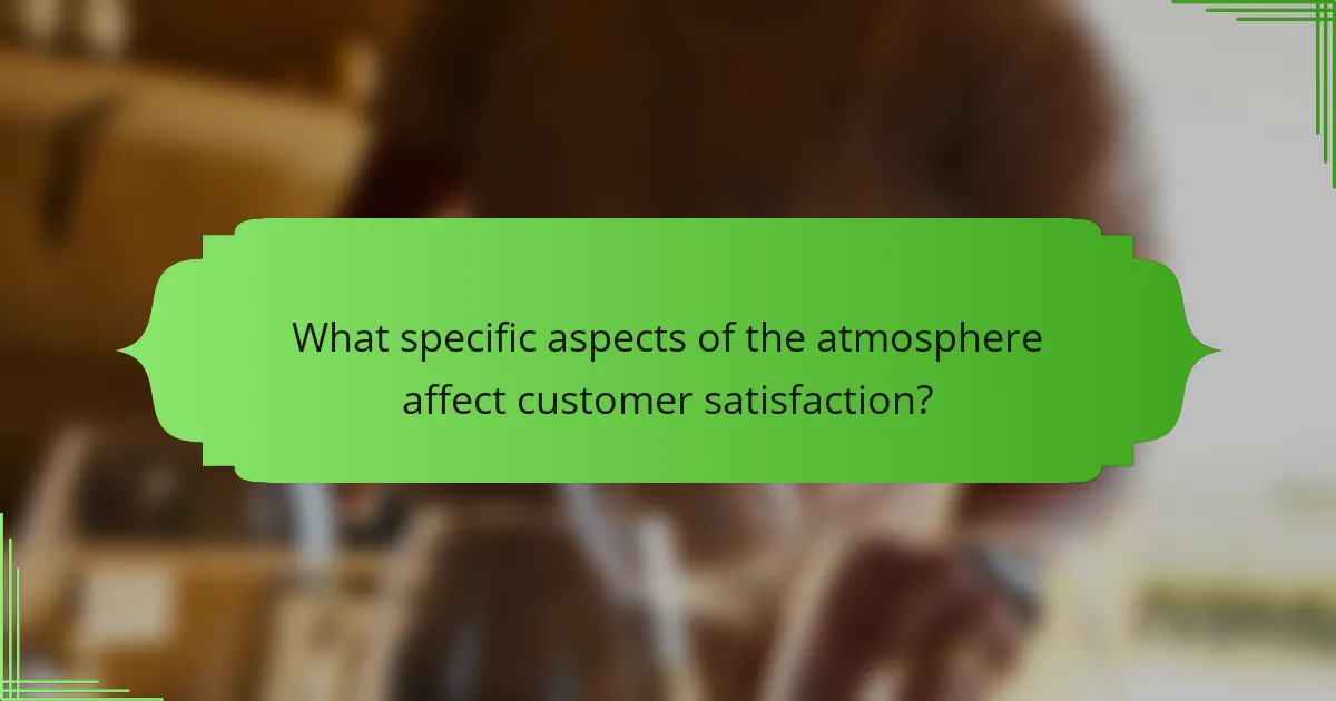 What specific aspects of the atmosphere affect customer satisfaction?